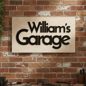 Personalised Sign for Him - Wood & Acrylic Wall Sign (Classic Style)