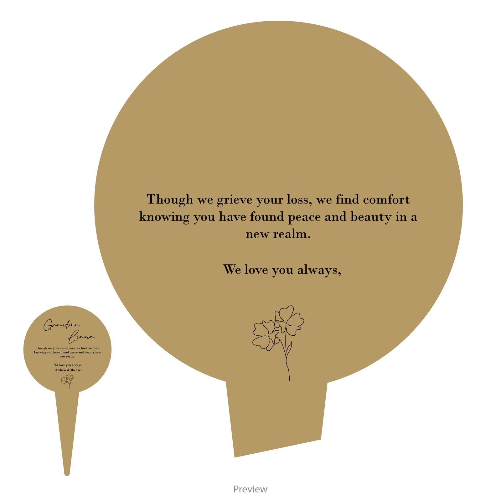 Simple Memorial Stake Design 1 template gold