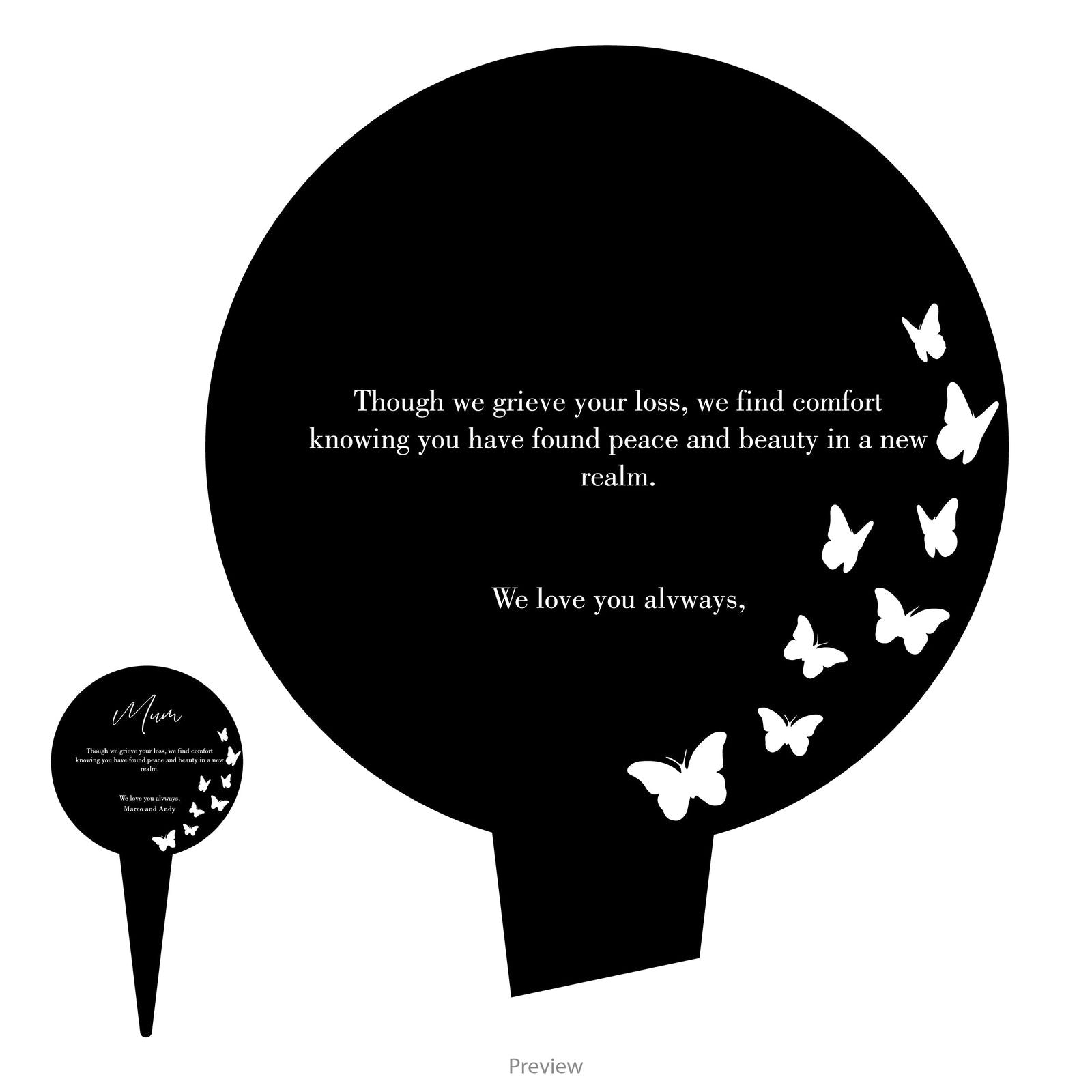 Simple Memorial Stake Design 2 template black