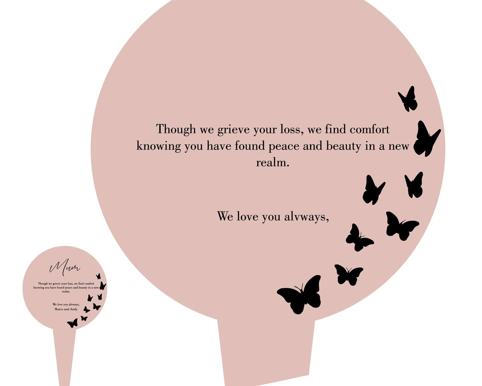 Simple Memorial Stake Design 2 template rose gold