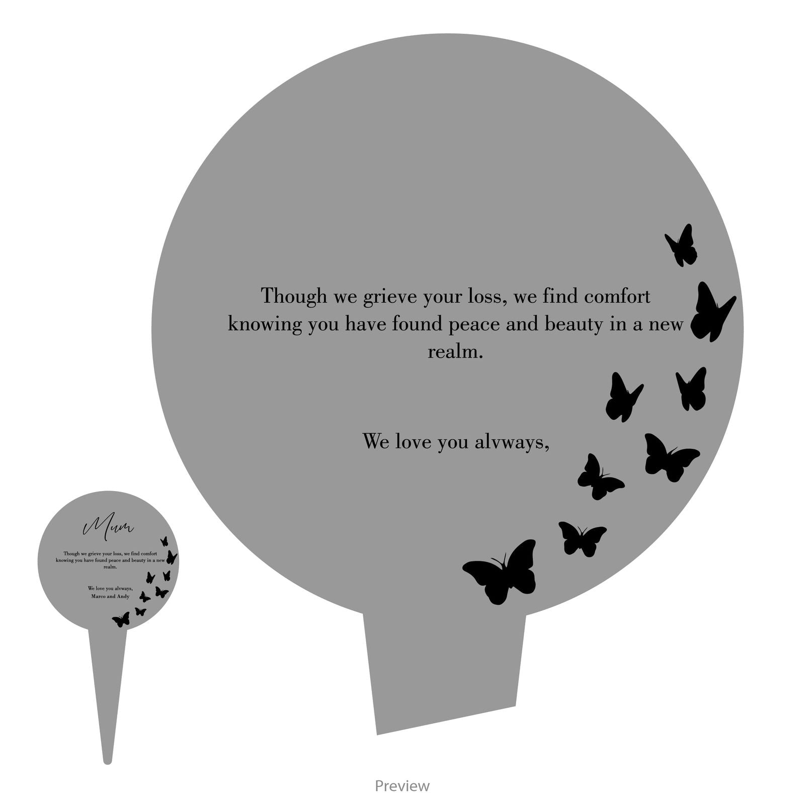 Simple Memorial Stake Design 2 template silver