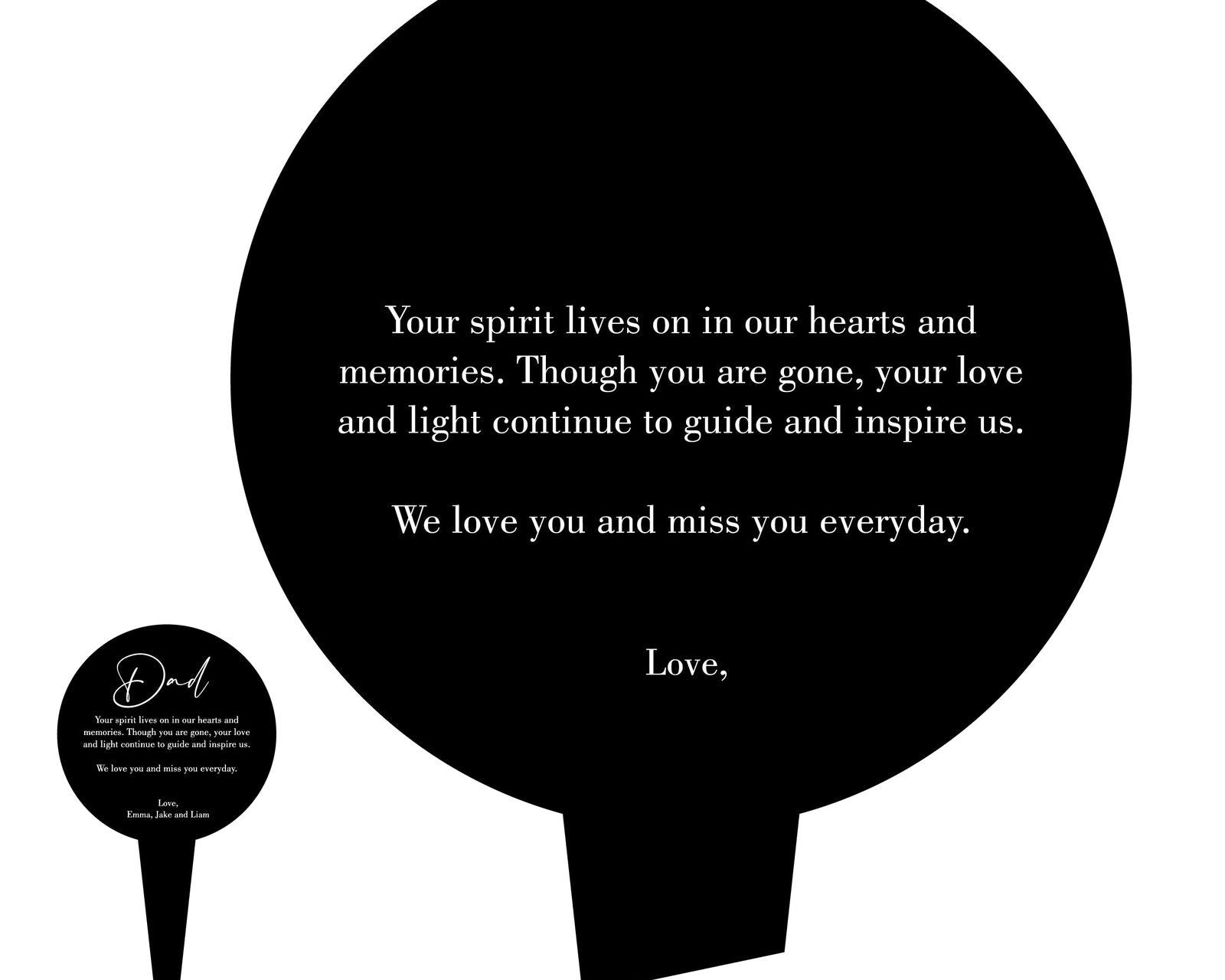 Simple Memorial Stake Design 3 template black