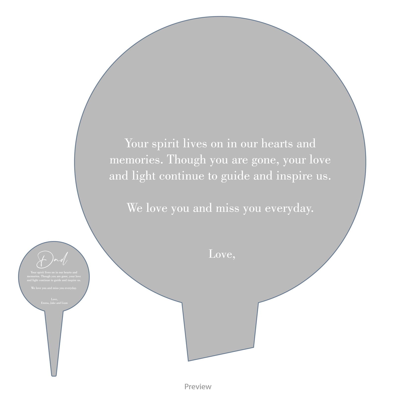 Simple Memorial Stake Design 3 template clear