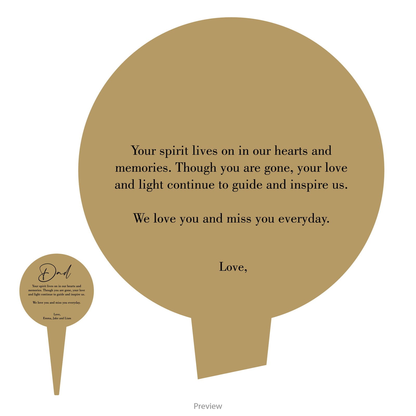 Simple Memorial Stake Design 3 template gold