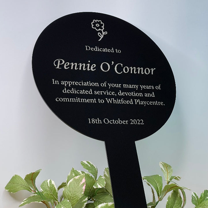 Simple Memorial Stake Design sample black