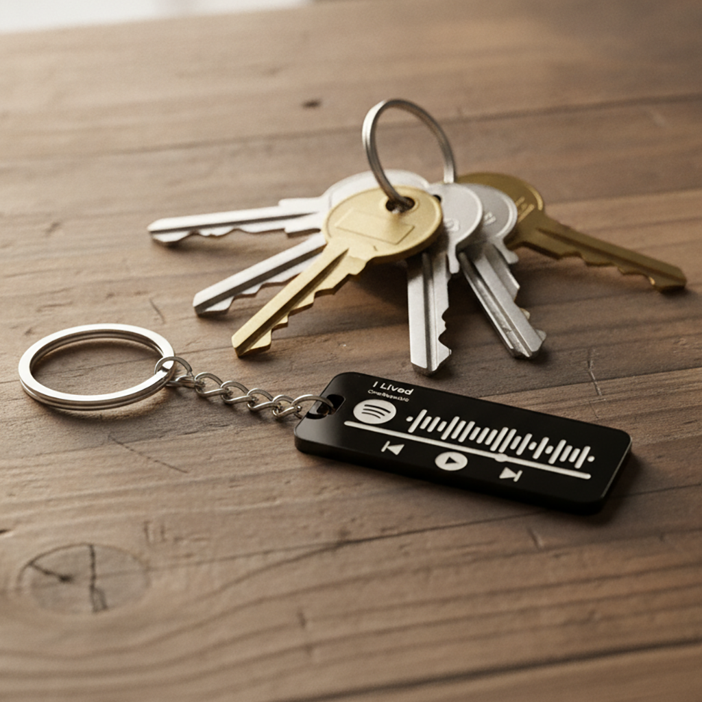 Personalised Spotify Keychain with Scannable Code