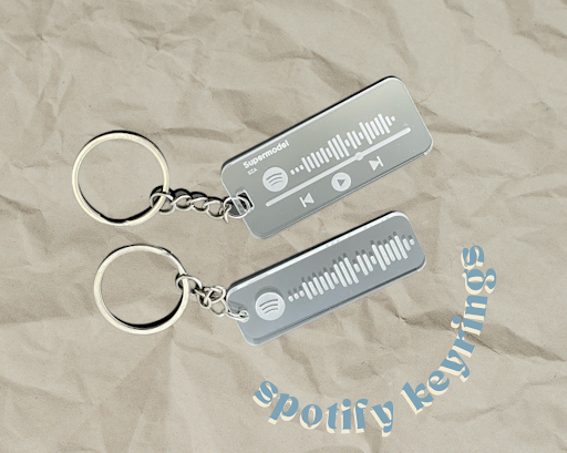 Spotify Keyring - Top view with two variants 