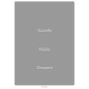 Three course menu acrylic design option 1