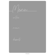 Three course menu acrylic design option 2