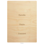 Three course menu wood design option 1