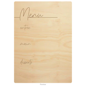 Three course menu wood design option 2