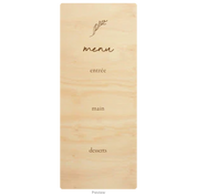 Three course menu acrylic design option 3