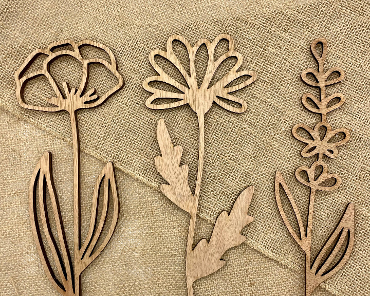 Three designs Wooden Flower