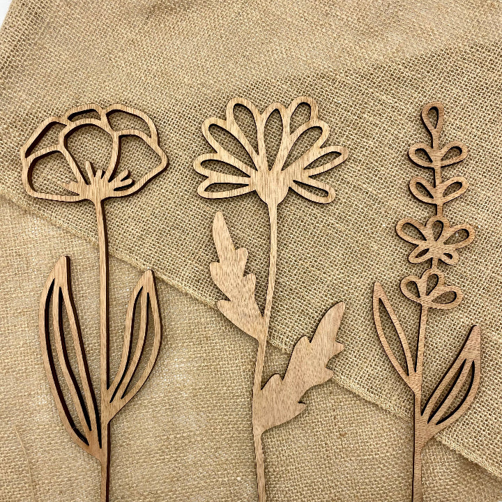 Three designs Wooden Flower