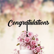 Wedding Cake Topper Congratulations black