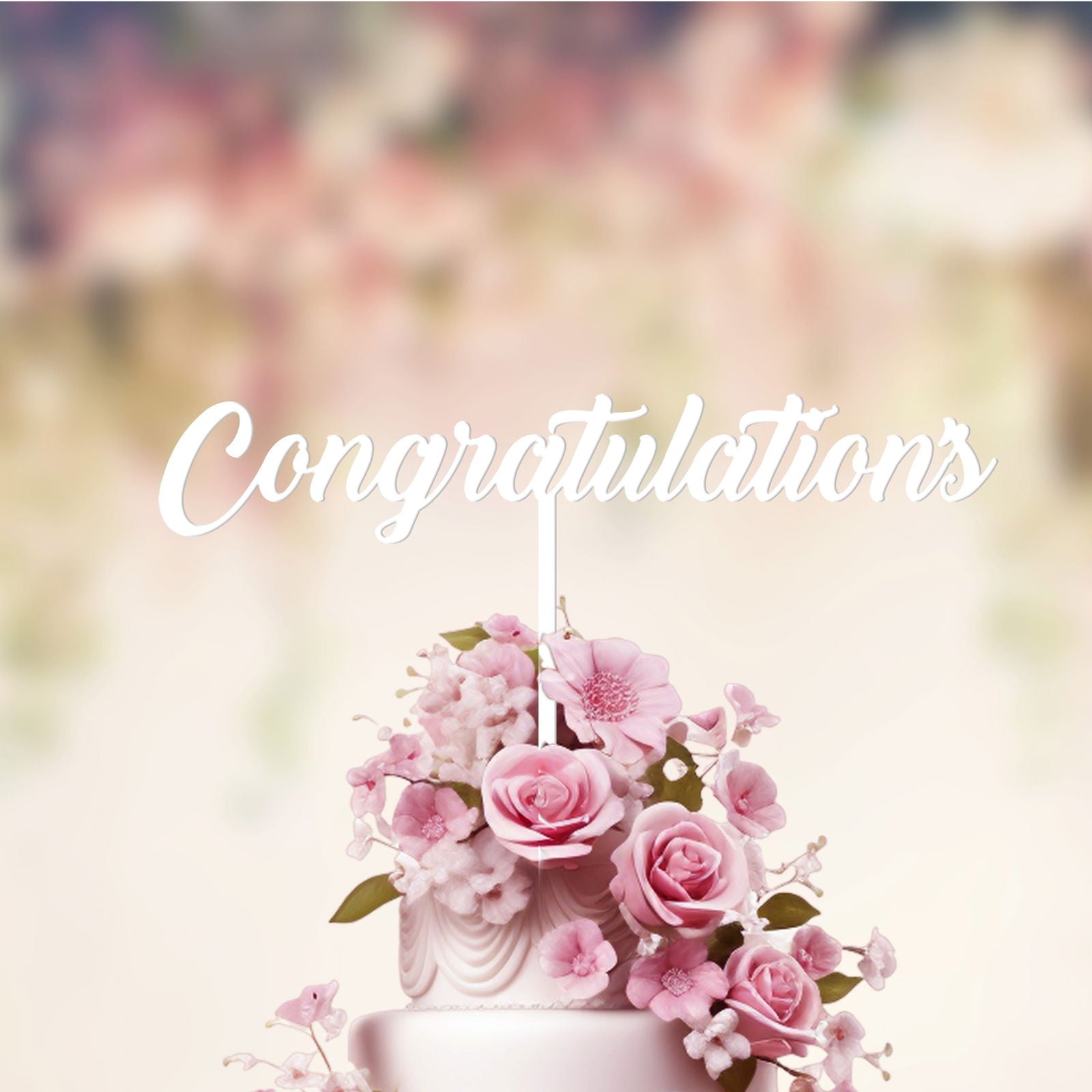 Wedding Cake Topper Congratulations white