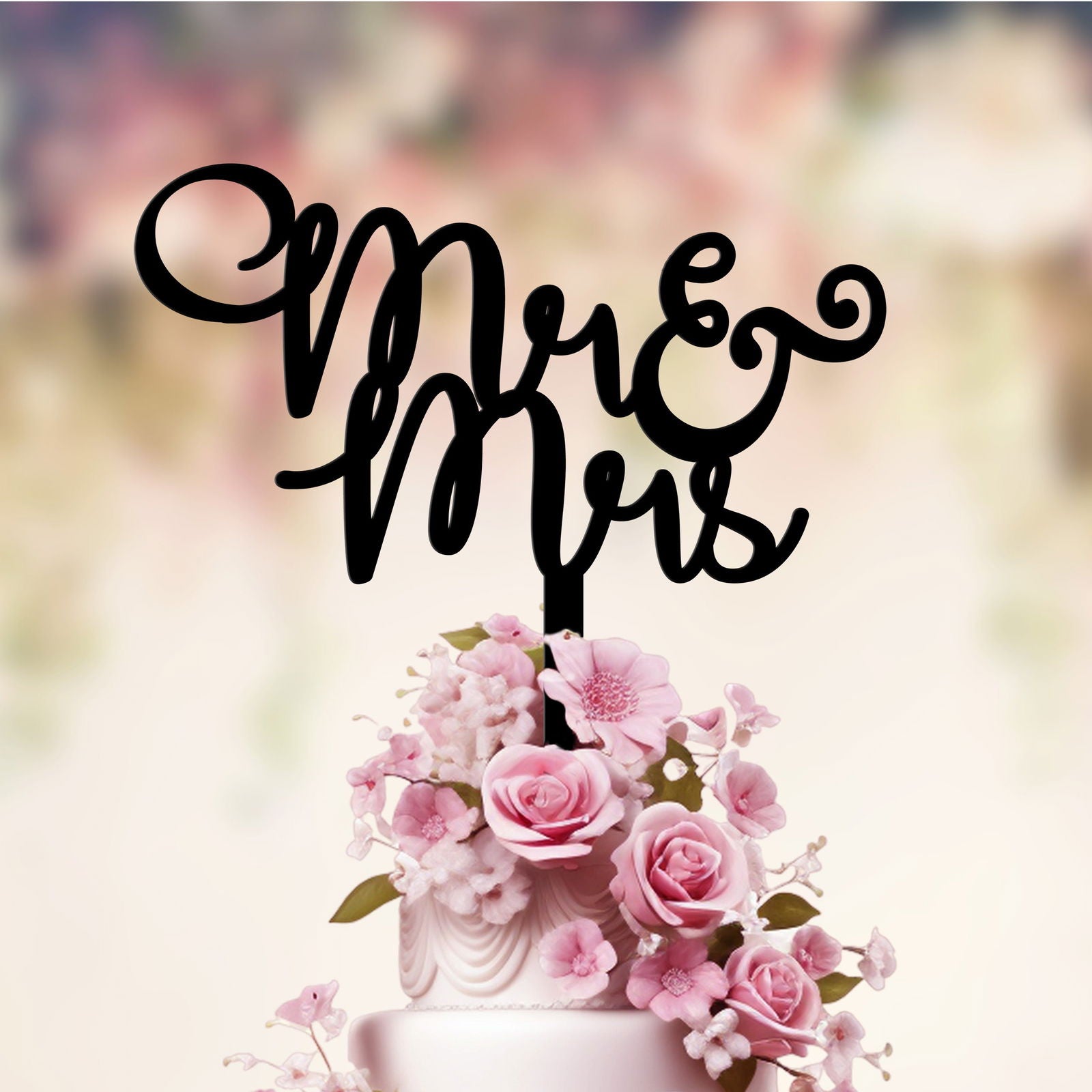 Wedding Cake Topper Mr&Mrs black