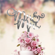 Wedding Cake Topper Mr&Mrs silver