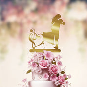 Wedding Cake Topper with music notes gold