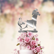 Wedding Cake Topper with music notes silver