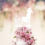 Wedding Cake Topper with music notes white