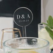Wedding Initials Clear Acrylic Drink Stirrers (Set of 6) sample D&A