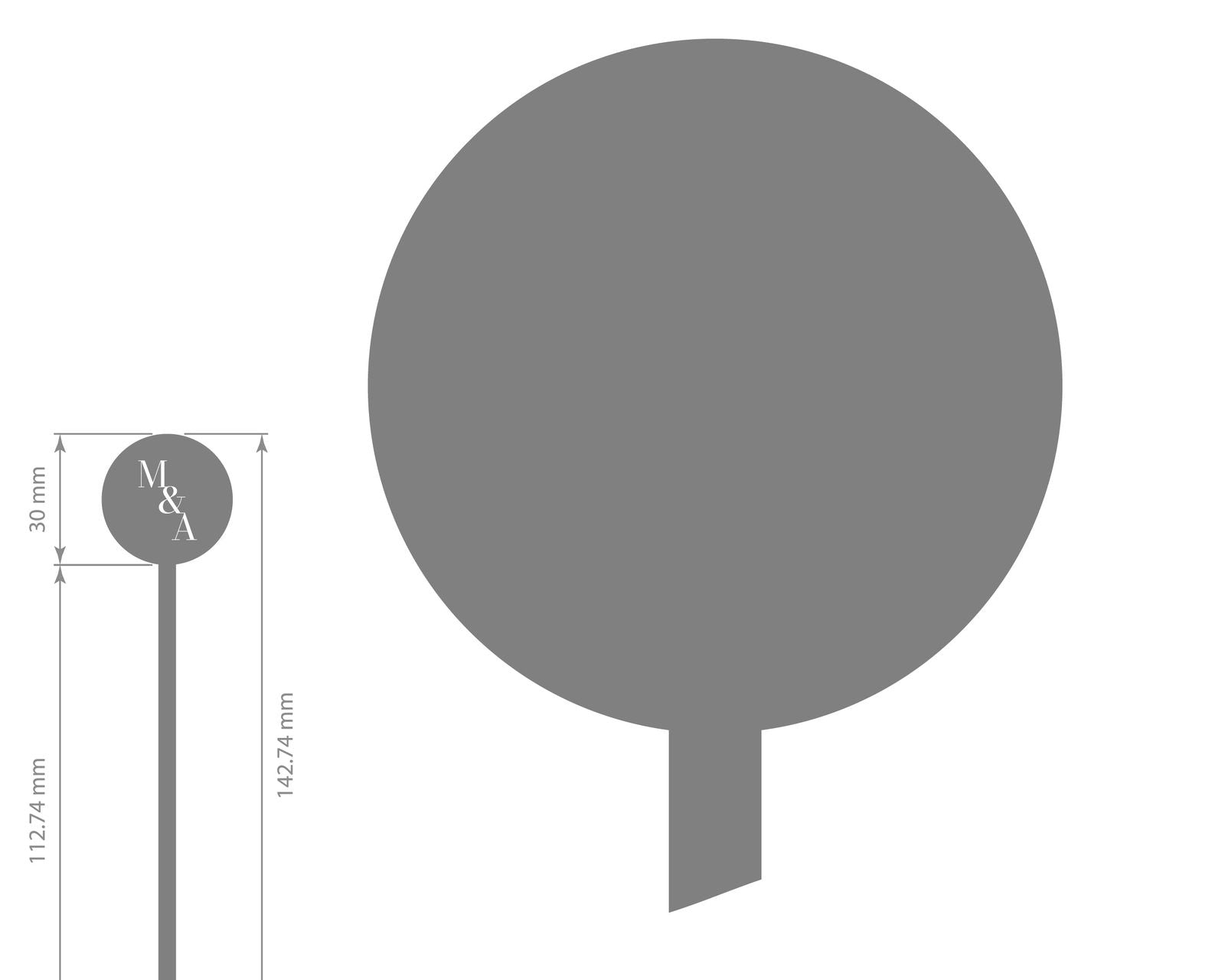 Wedding Initials Clear Acrylic Drink Stirrers (Set of 6) template M&A