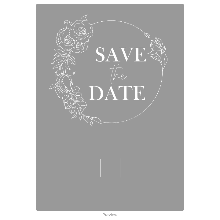 Wedding invitation card acrylic design template option 6
