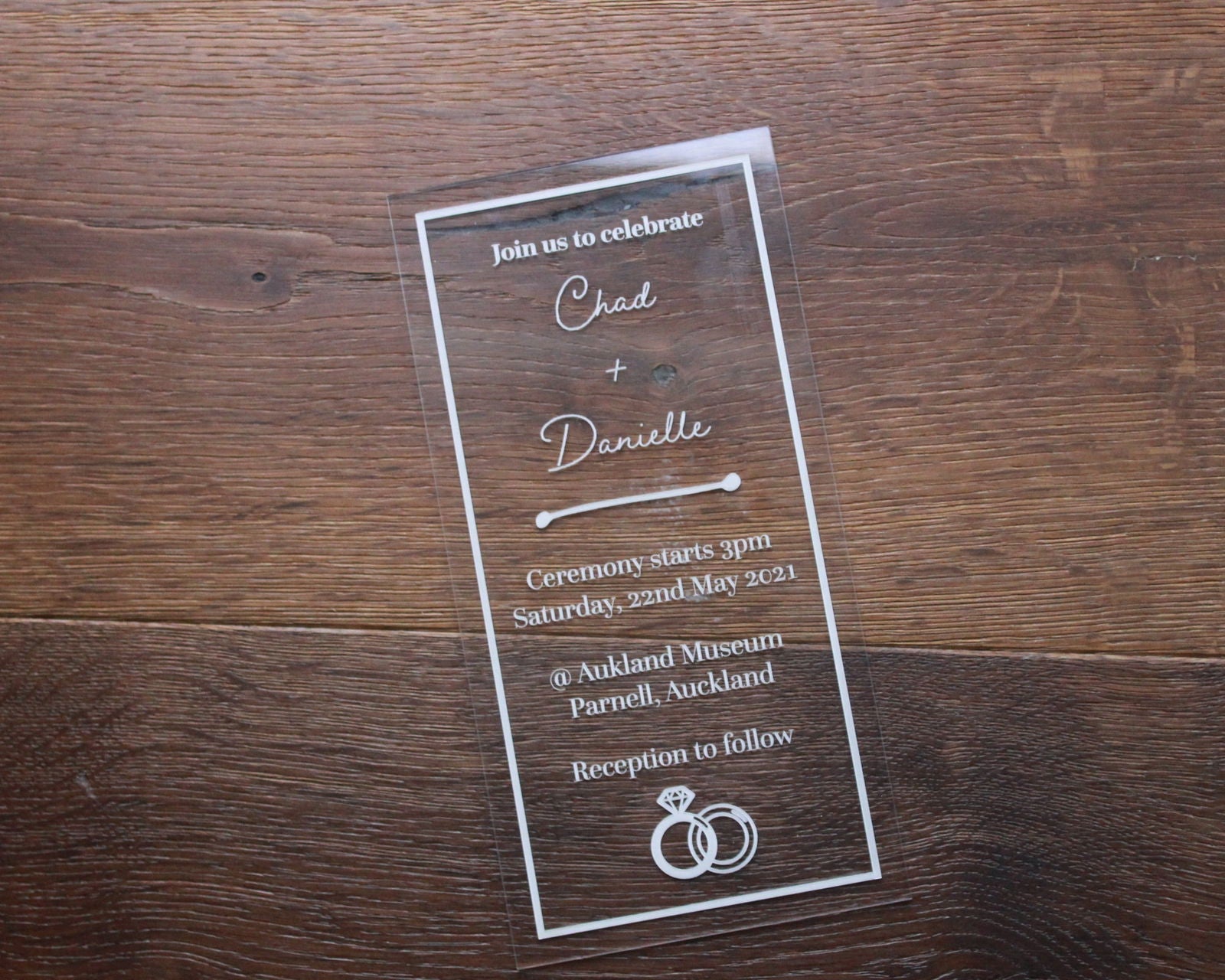 Wedding Invitation Card  clear acrylic sample