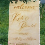 Wedding Welcome Board sample for Kate & Daniel  front view