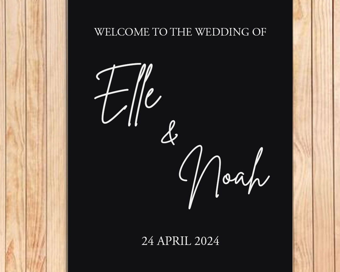 Wedding Welcome Sign sample black board