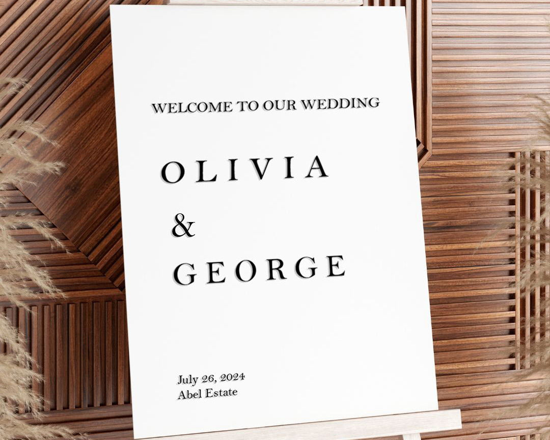 Wedding Welcome Sign  sample white board