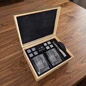 Engraved Whiskey Glass & Whiskey Stones Box Set
