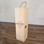 Personalised Wooden Wine Gift Box for Birthdays