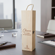 Wooden Corporate Wine Gift Box with Custom Logo