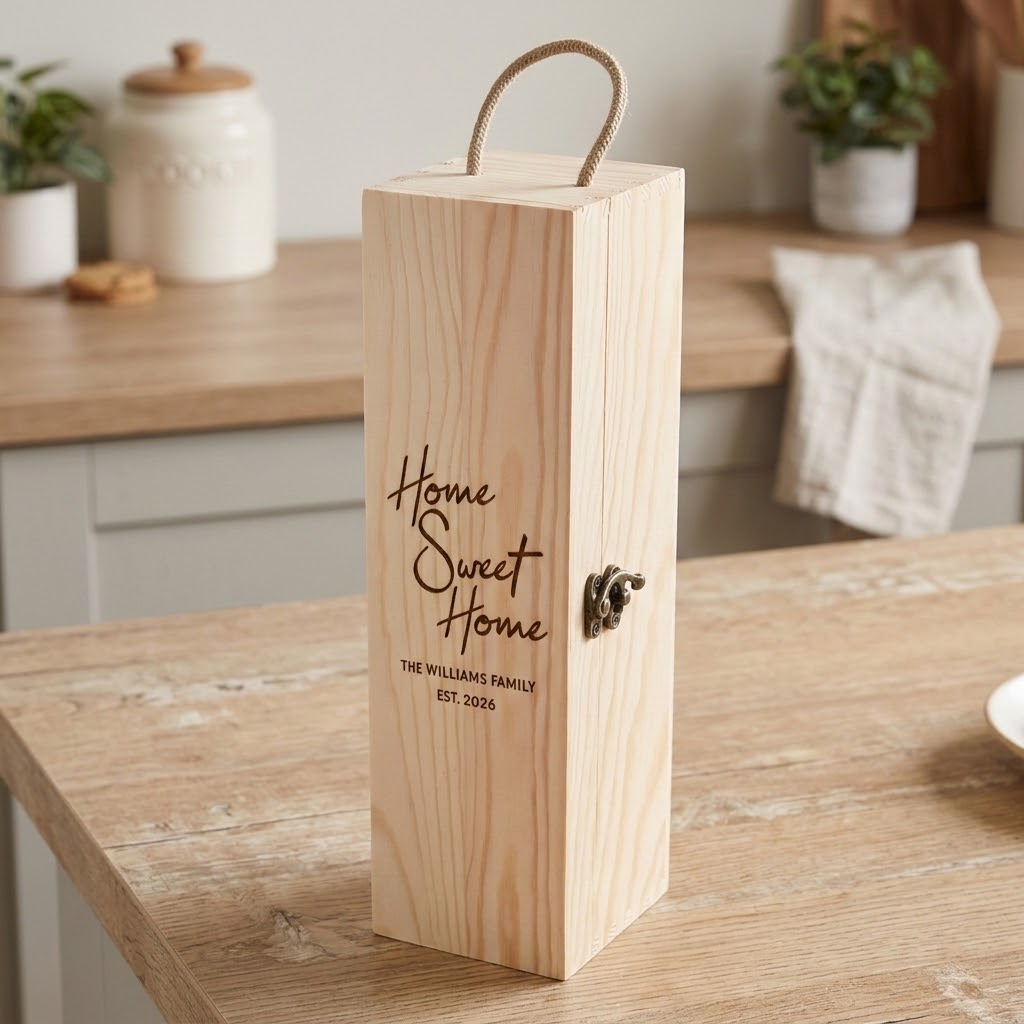 Personalised Engraved Wine Box - New Home & Settlement Gift