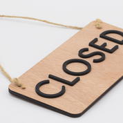 Wooden Open & Closed Reversible Sign for Business Shop Storefront