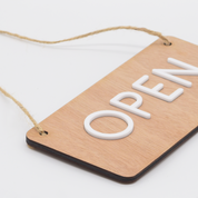 Wooden Open & Closed Reversible Sign for Business Shop Storefront