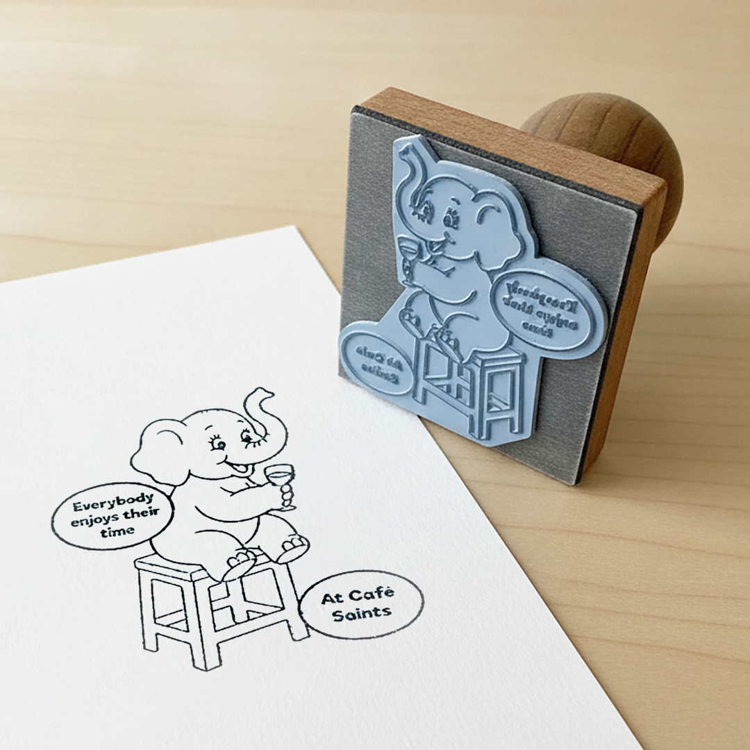 Custom Wooden Handle Rubber Stamp