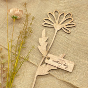Wooden Flower with Mothers Day Tag design 1