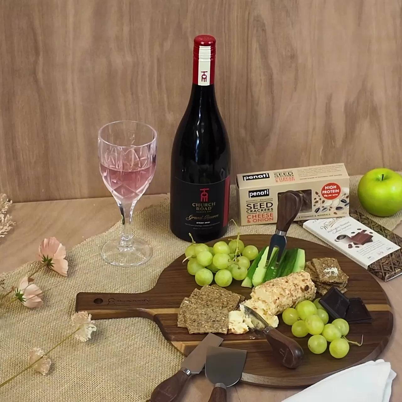 Wooden Corporate Cheeseboard Set