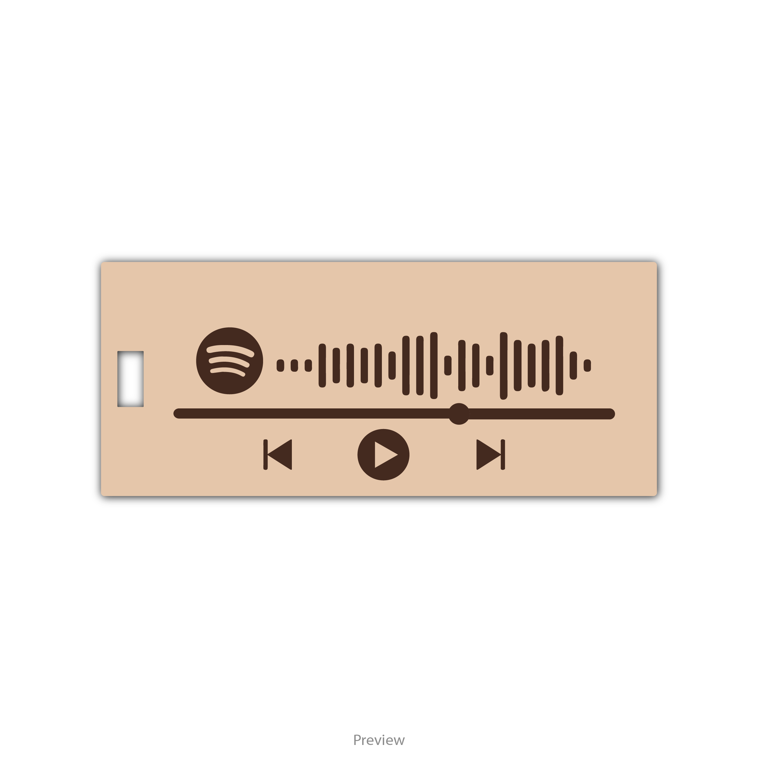 spotify keyring template for design 2 on wood material